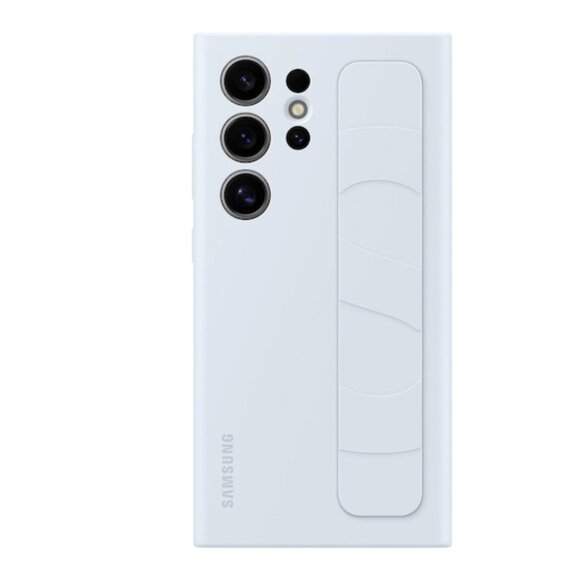 Galaxy S24 Ultra Standing Grip Case [light blue]+ FREE Anti-Reflecting Protector - Picture 4 of 5